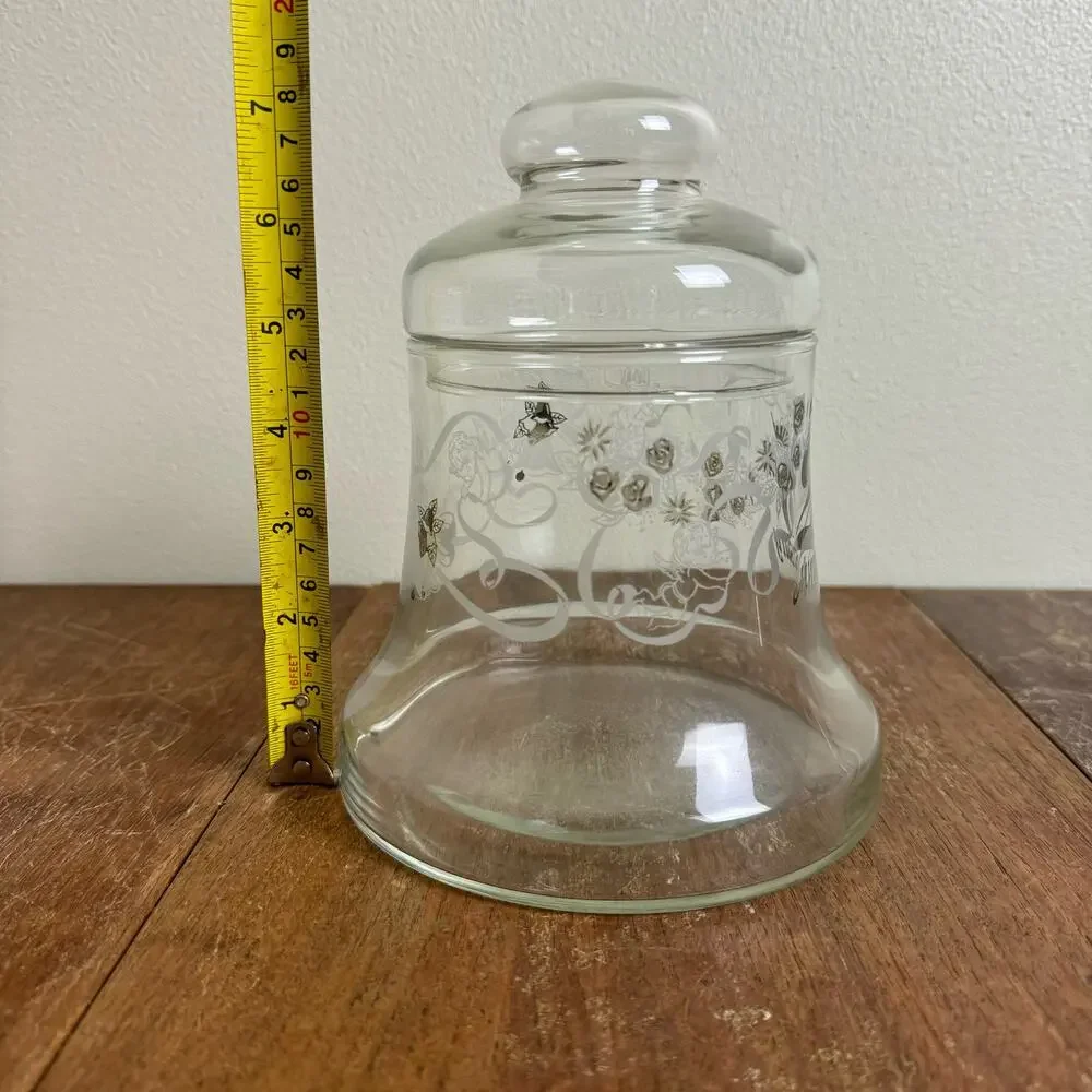 25th‎ Anniversary Silver detail VINTAGE Bell Shaped Candy Jar with Lid